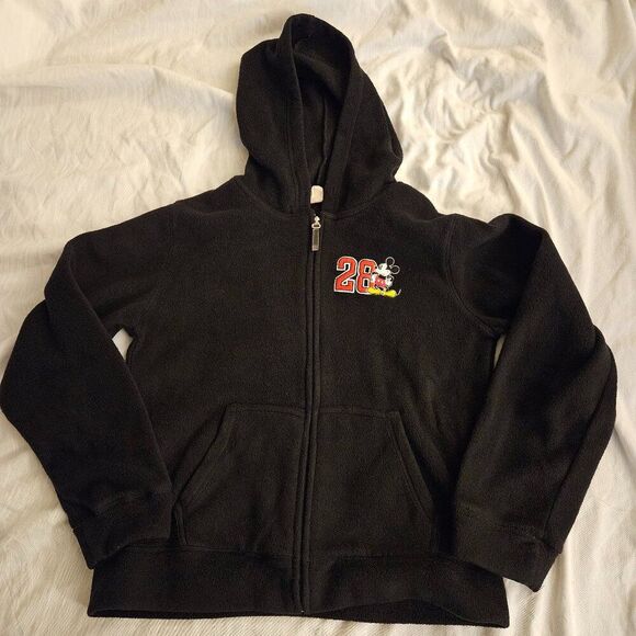 Disney Mickey Mouse 28 Hoodie Jacket XL Extra Large Black Full Zip Retired - Picture 1 of 6